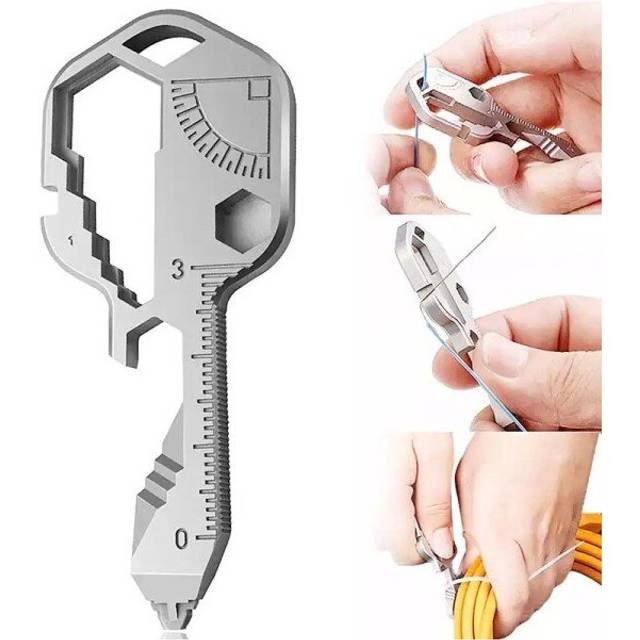 24 In 1 Stainless Steel Multifunction Mini Key Chain Outdoor Portable Tools Creative Bottle Opener Wrench For