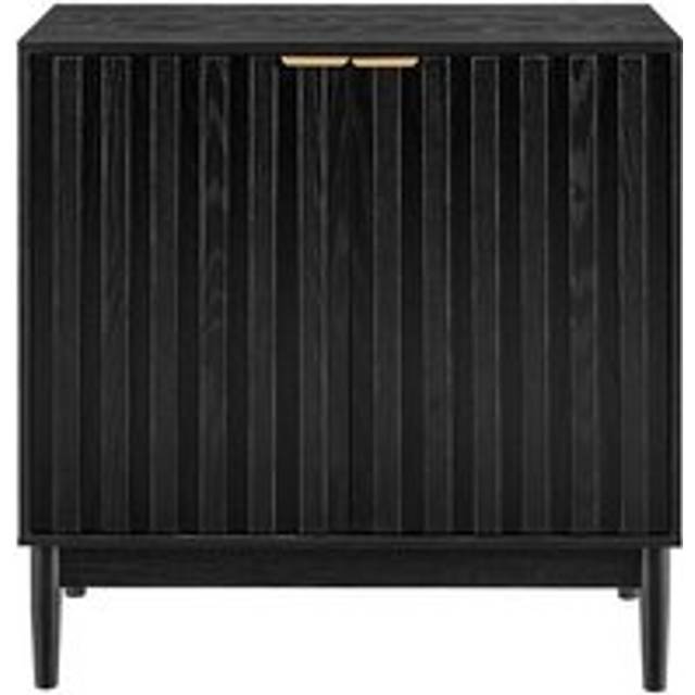 Buffet Cabinet w/ Storage - 2-Door Fluted Sideboard, 80cmWx 83cmH - Black - One Size