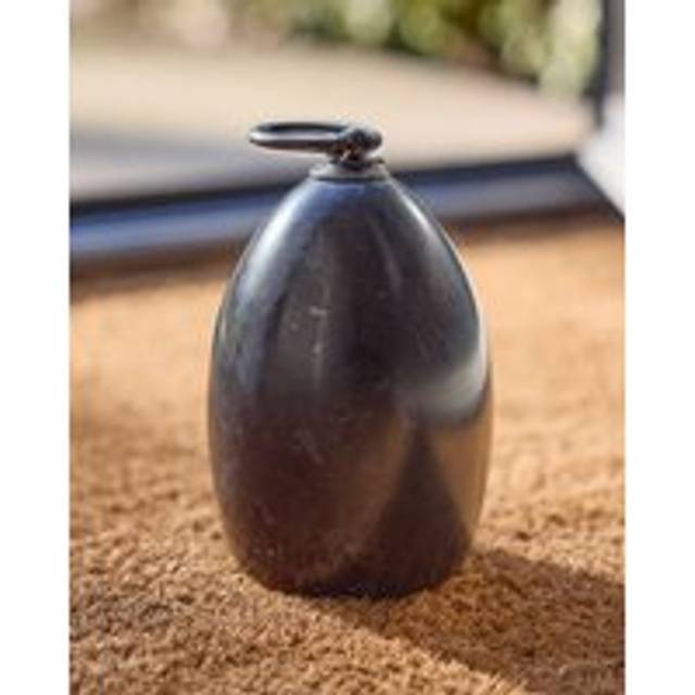 Contemporary Black Marble Door Stopper Heavy Weight Decorative Door Stop - One Size