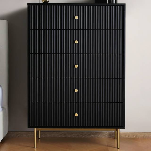 Home Garden Direct Devon - Large Chest Of Drawers - Black, Black