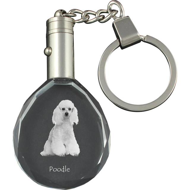Poodle - pendant with a photo of a dog, crystal key ring in a gift box, a unique gift by Art-Dog transparent
