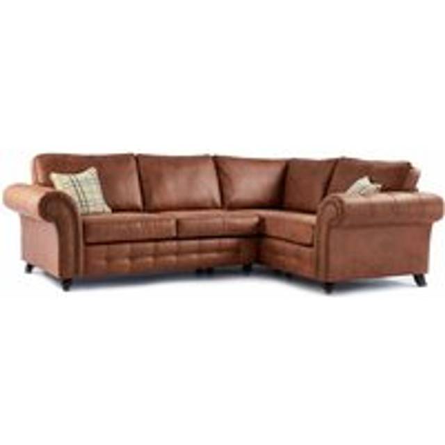 Oakland Tan Chesterfield 4 Seater L Shape Large Corner Sofa - One Size