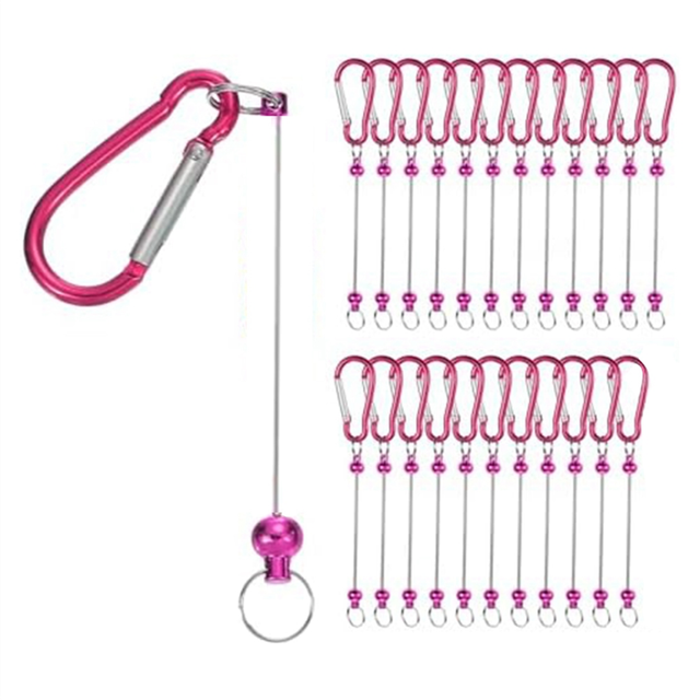 24 Pcs Metal Beaded Keychain Blanks Bulk Making Supplies Kit Rose Red