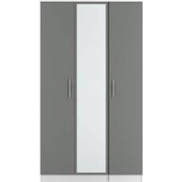 Trent Triple Mirror Wardrobe (Ready Assembled) - Dark Grey - One Size