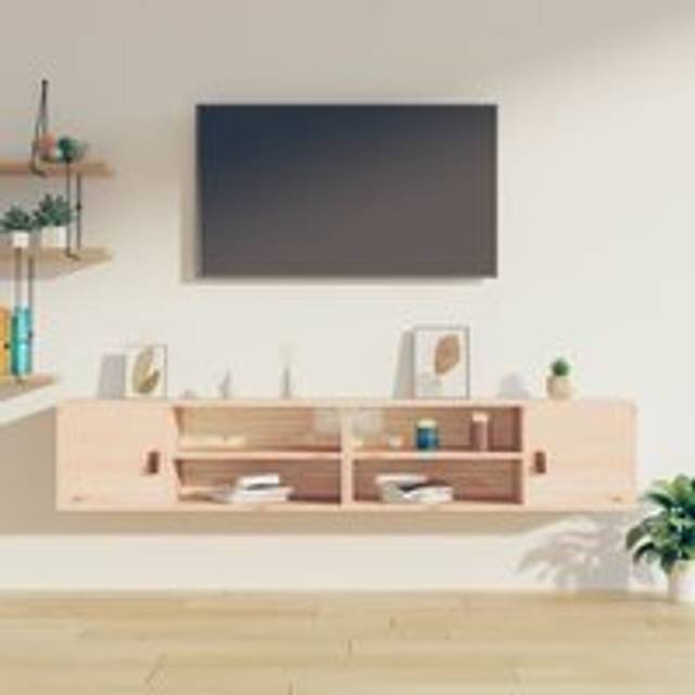 Wall Cabinets 2 pcs 80x30x30 cm Solid Wood Pine - Brown - One Size