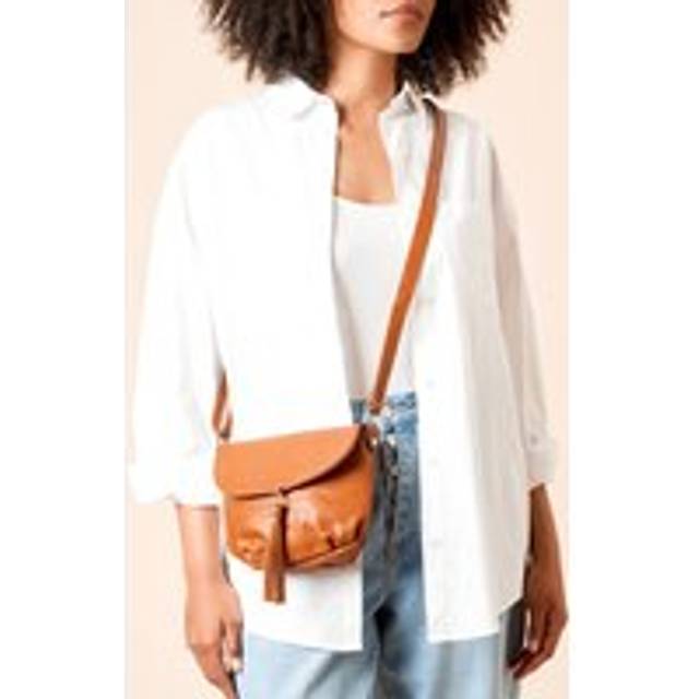 Womens Florence Faux Leather Small Cross Body Bag With Tassel Detail - Tan - One Size