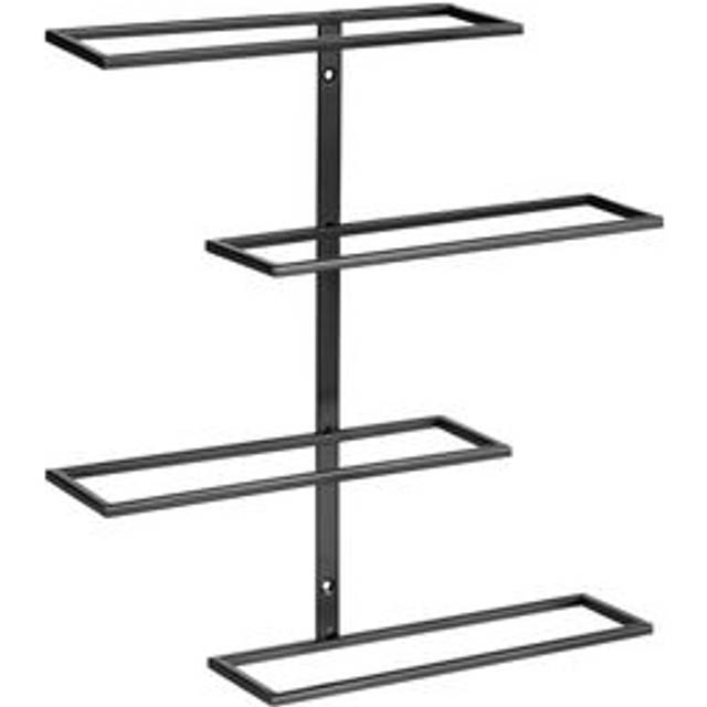 Beliani - Wall Mounted 4-Bottle Wine Rack Metal Shelf for Bottles Black Einsteinium