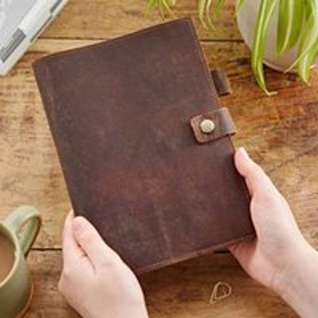 Buffalo Leather Refillable Journal - Lined Paper - Brown - One Size