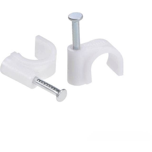 8mm Cable Wire Clips Nail-in Wire Nail Clamps Cord Organizer Tie Holder 100pcs