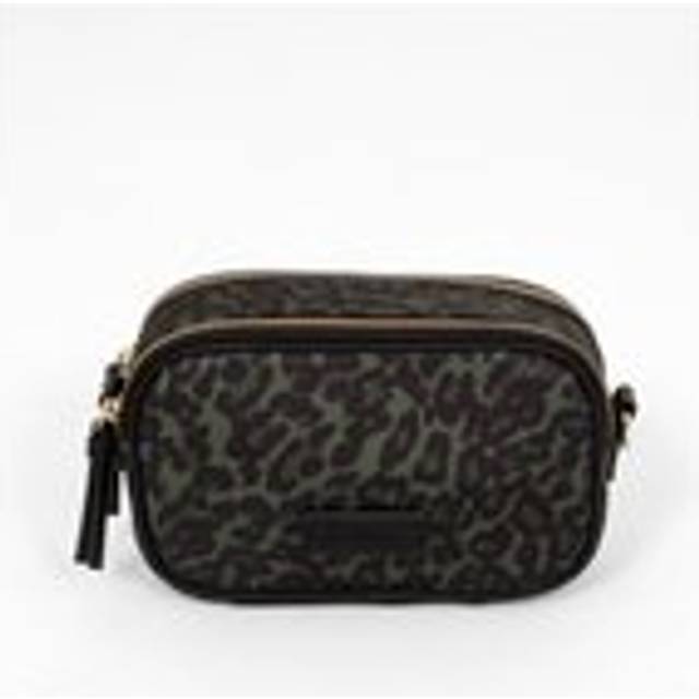 Ripley Crossbody Camera Bag - Khaki Leopard Print, Nylon/PU - One Size