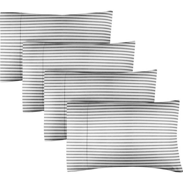 CGK Unlimited Queen Size Microfiber Pillowcase Set of 4 - Soft  Premium Quality  Machine Washable  20x40  20x36 & 20x48 Pillows for Sleeping - Grey St