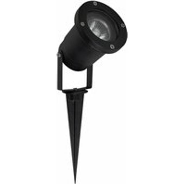 Pack of 8 - Modern Ground Spike/Wall Mount IP65 Rated Outdoor Lights in a Black Finish - Complete 5w LED GU10 Bulbs [6500K Cool White]