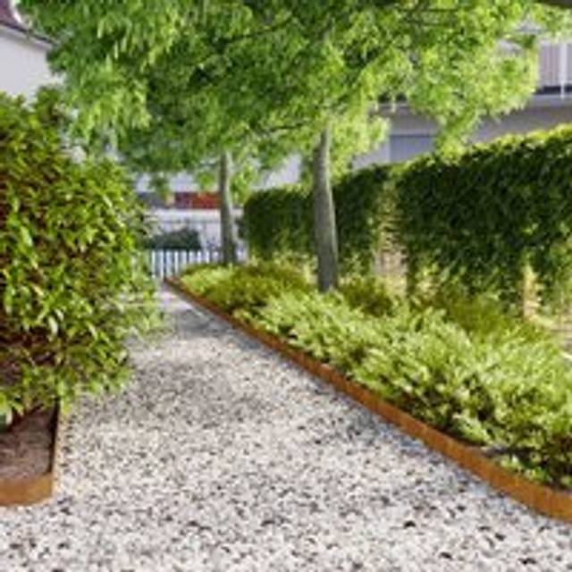 Lawn Edgings 10 pcs 10x103 cm Flexible Corten steel - Brown - One Size