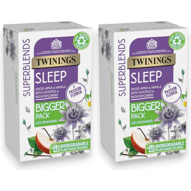 Twinings Superblends Sleep Tea Spiced Apple & Vanilla Bigger Pack 80 Tea Bags