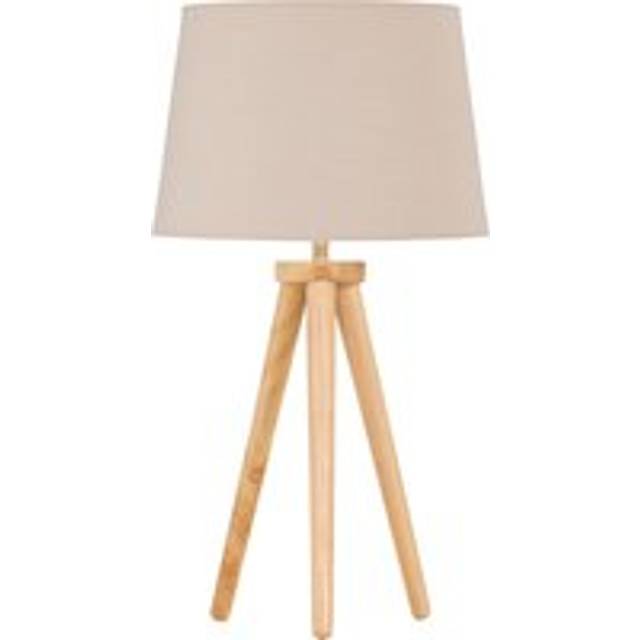 Voyage - Light Oak Table Lamp or Bedside Light with Natural Shade - Brown - One Size