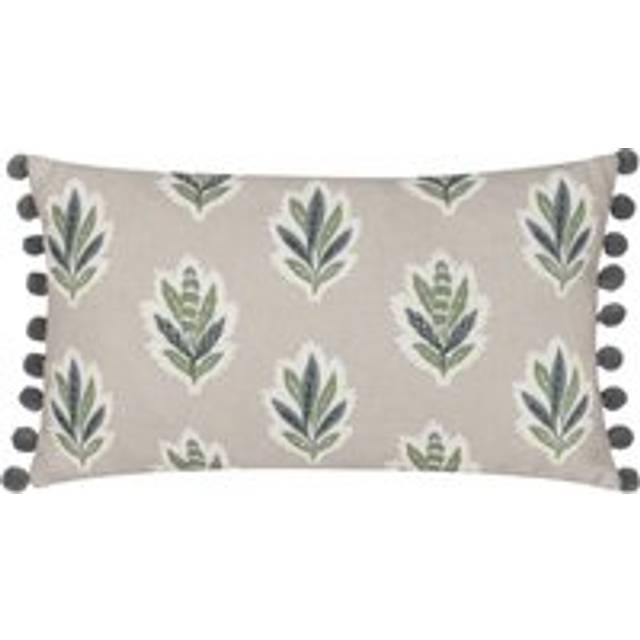 Sanderson Sessile Leaf Feather Rich Cushion 30x50cm - Flax