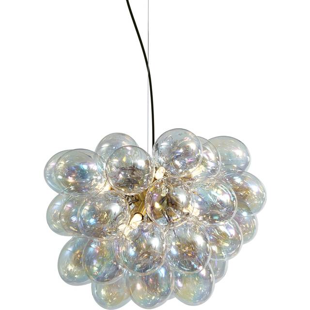 Art Deco Pendant Lamp Gold with Rainbow Glass 50cm 8-Lights - Uvas