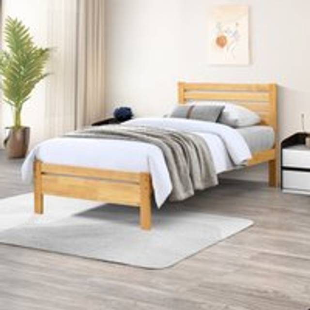 FurnitureboxUK Declan Solid Pine Single Bed Frame in Light Oak