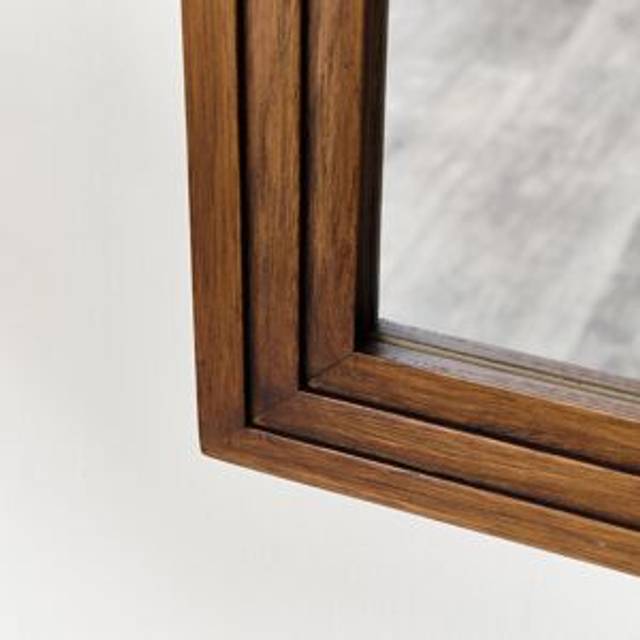 Dark Wood Arched Frame Wall Mirror 50cm x 70cm Material: New Products