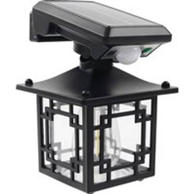 Solar powered wall light pir motion sensor 3 lighting mode ip44 garden/patio