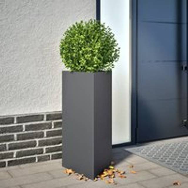 Garden Planters 2 pcs Anthracite Triangular 40x34.5x70 cm Steel - Black - One Size