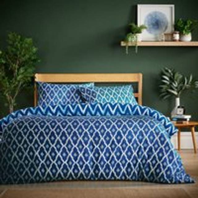 Madiera Flannel Duvet Set in Sapphire - King - Blue - Double