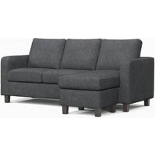 York Grey Turin Fabric Reversible L shaped 3 Seater Corner Sofa - One Size