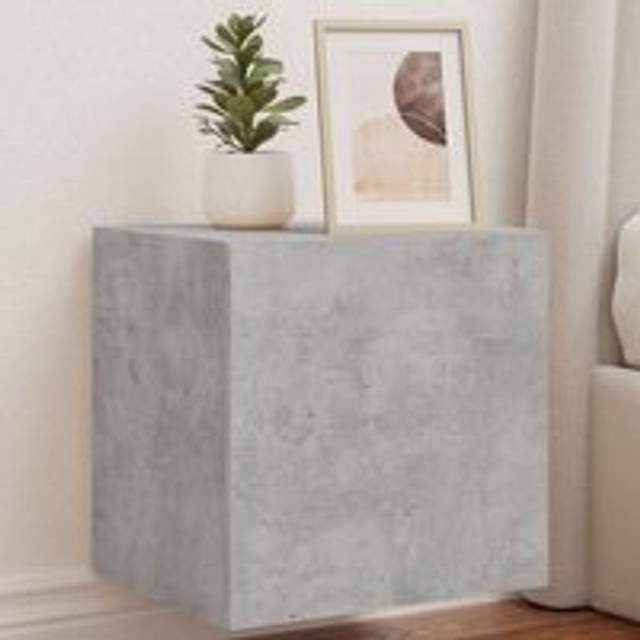 TV Wall Cabinets with LED Lights 2 pcs Concrete Grey 40.5x35x40 cm - One Size