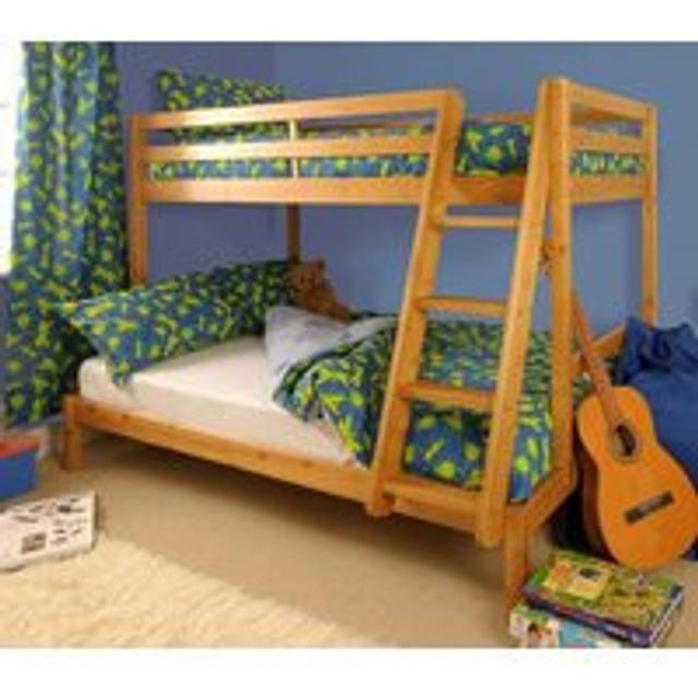 Wooden Triple Bunk 3ft/4ft In Various Colours - Light Brown - One Size