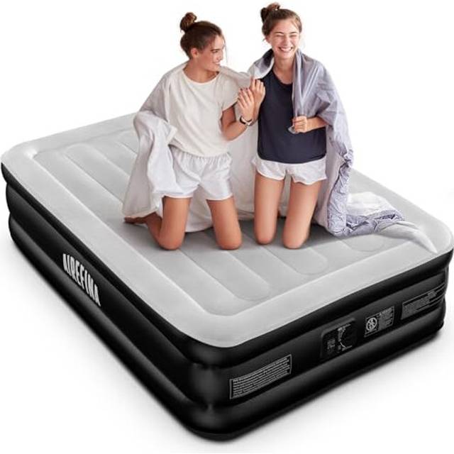 Airefina Inflatable Mattress, Double Airbed with Built-in Electric Pump, Inflatable Bed In 3 Mins Fast Inflation/Deflation, Portable Blow Up Bed for