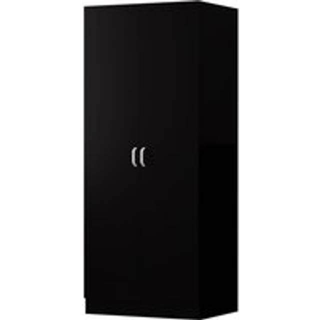 2 Door Double Wardrobe Black Scratch Resistant Storage - One Size