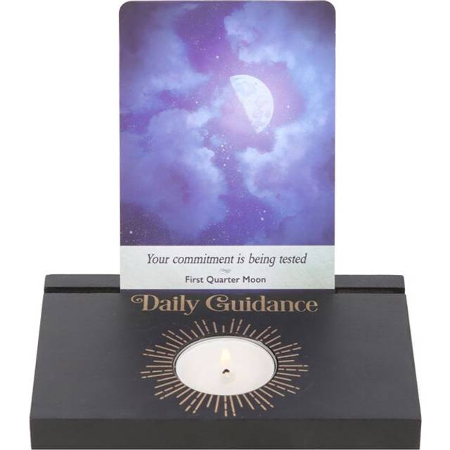 Black Daily Guidance Tarot Card Stand Tealight Holder