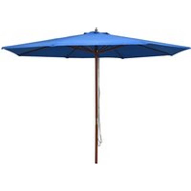 Outdoor Parasol with Wooden Pole 350 cm Blue - One Size