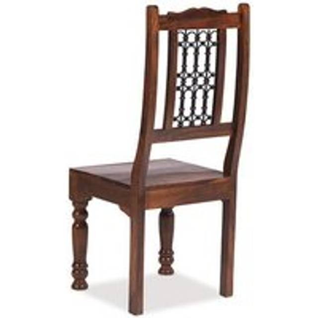 Pair of Jaipur Sheesham Low Back Jali Chairs - Brown - One Size