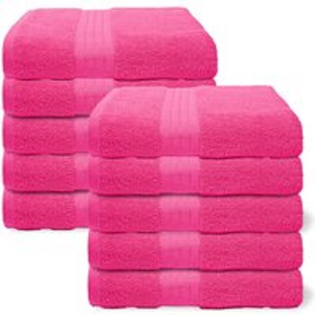 10 Pack of 100% Cotton Bath Sheet Bathroom Towel - Pink