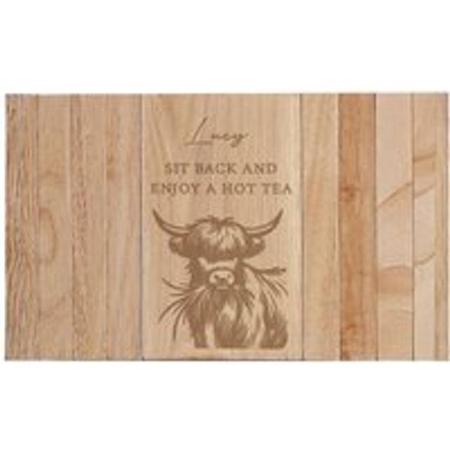 Personalised Memento Personalised Highland Cow Sofa Tray - Brown - 3.8 x 2.5 x 0.1cm