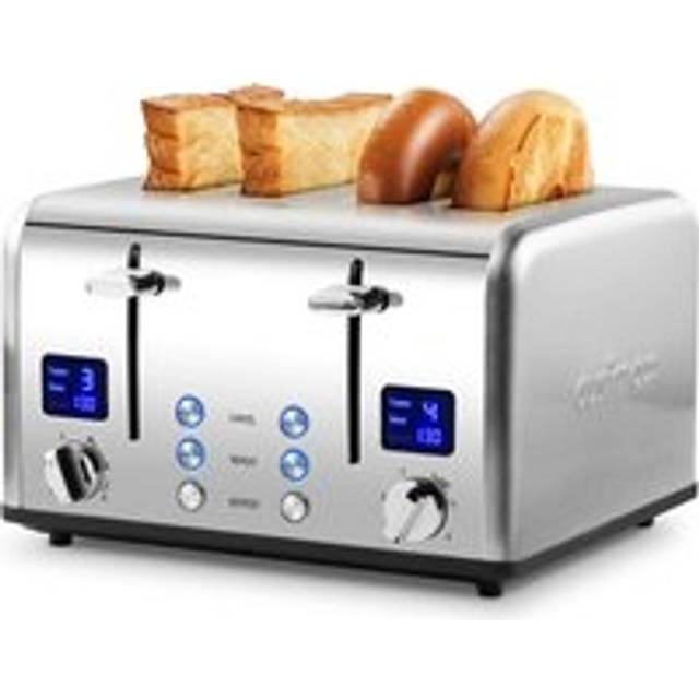 Four Slice Toaster, Stainless Steel, 6 Shade Settings - Silver - One Size