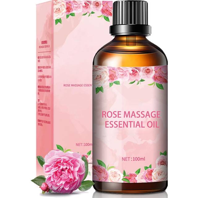 Rose Oil for Body Massage, Rose Scented Massage Oil, No Cleaning Required,Relaxing Massage Oil for Skin Care/Massage