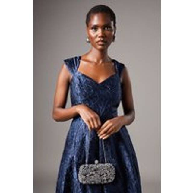 Mykonos Embellished Clutch Bag - Navy - One Size