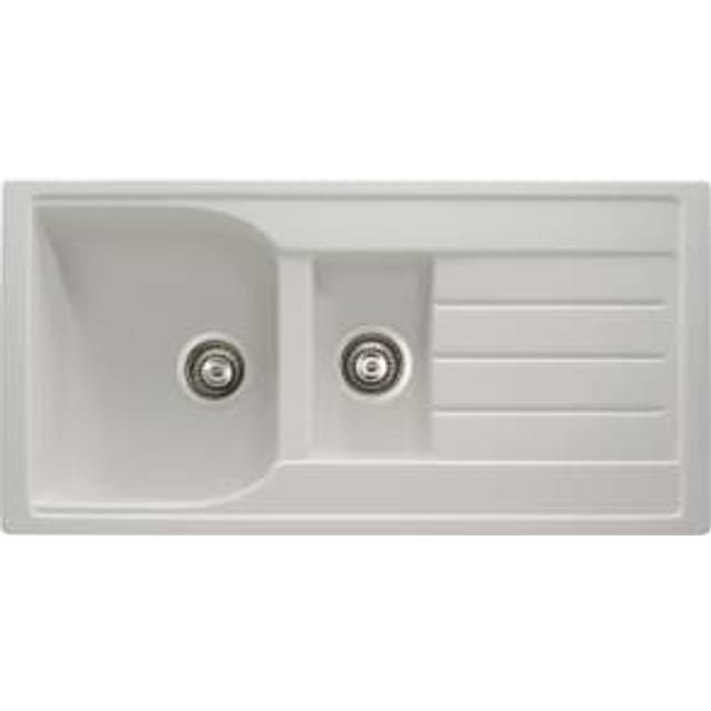 Abode - Oriel 1.5 Bowl Composite Granite Kitchen Sink - Frost White