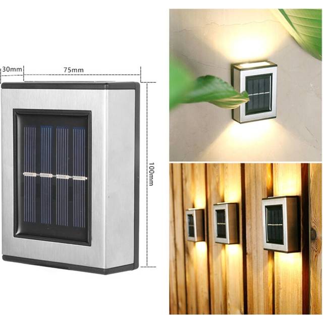 (C:2pc) Solar Wall Light Garden Courtyard Light Waterproof Up And Down Luminous Light