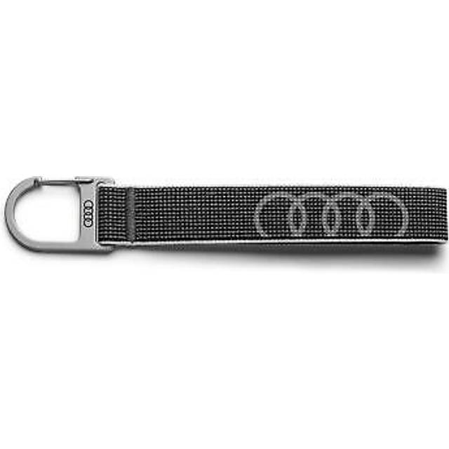 Original audi premium keychain brushed stainless steel + carabiner hook