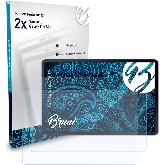Bruni 2x protective film for samsung galaxy tab s7+ screen protector
