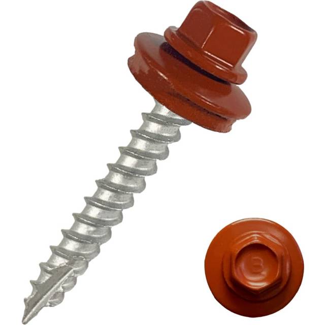 EAGLE 1 Metal Roofing Screws #10 - Painted Hex Head Self-Tapping Screws with EDPM Rubber Washer for Metal to Wood  Vinyl  Small Sheet Metal - Free Mag