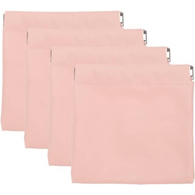 4 Pcs Cosmetic Bag For Purse Makeup Mini Leather Pocket Bag Coin Pouch Pink