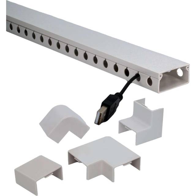 9x Cable Ducts Cable Organiser Cable Box Cable Management Pvc 39x4x2 Cm Each