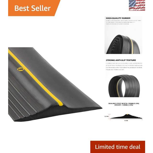 Universal Garage Door Bottom Threshold Seal Strip Weatherproof Rubber DIY Weather Stripping Replacement  Not Include Sealant/Adhesive (10Ft  Black)