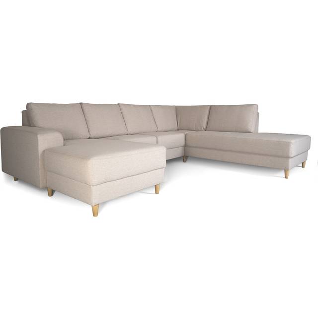 Nordic U-soffa högervänd ljus beige.