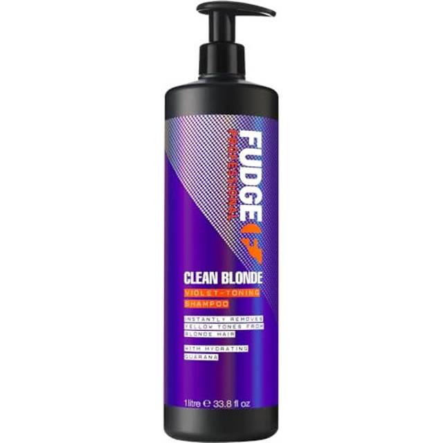 Fudge Professional Original Clean Blonde Shampoo, Bulk Size, Purple Toning for Blonde Hair, 1 Litre