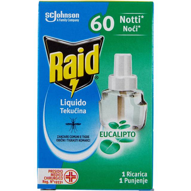 Raid Elektrisk myggmedel med flytande doft, eukalyptus, 60 nätter, påfyllning
